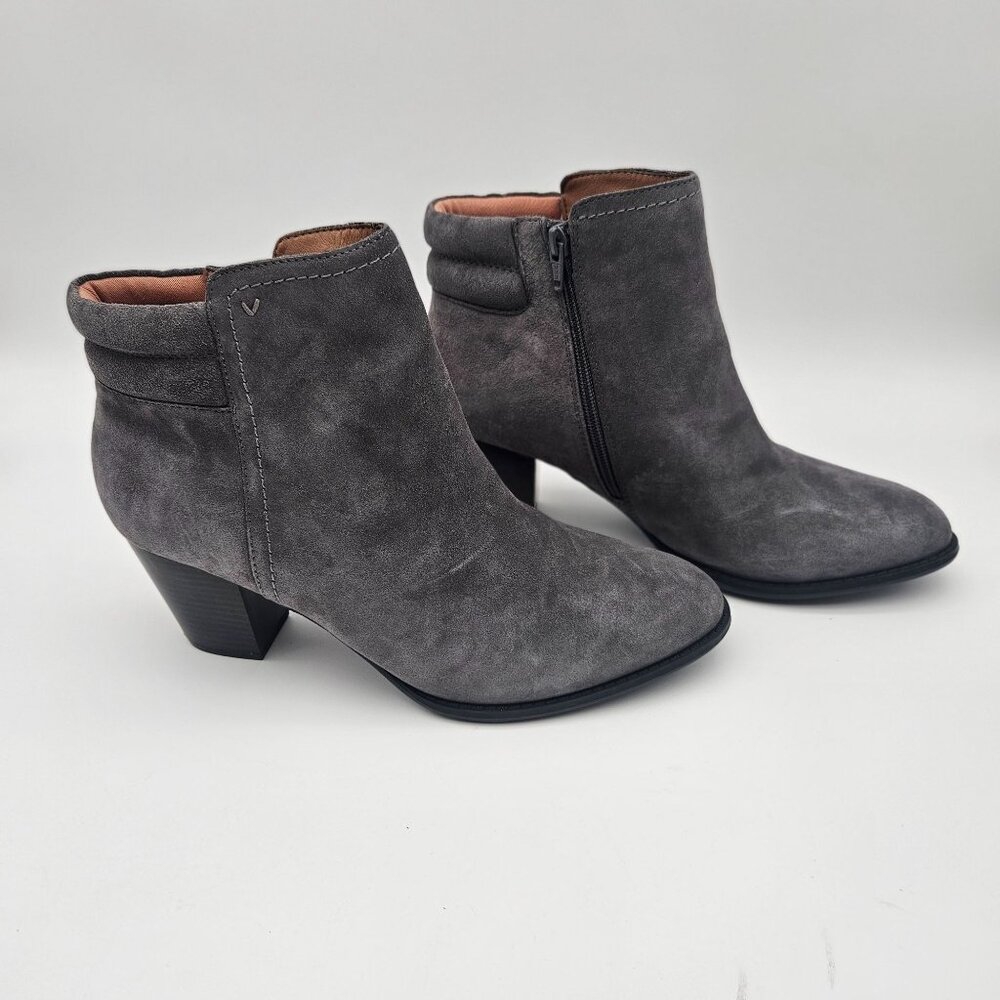 Vionic Jessie Gray Suede Ankle Boot Block Heel Wo… - image 4